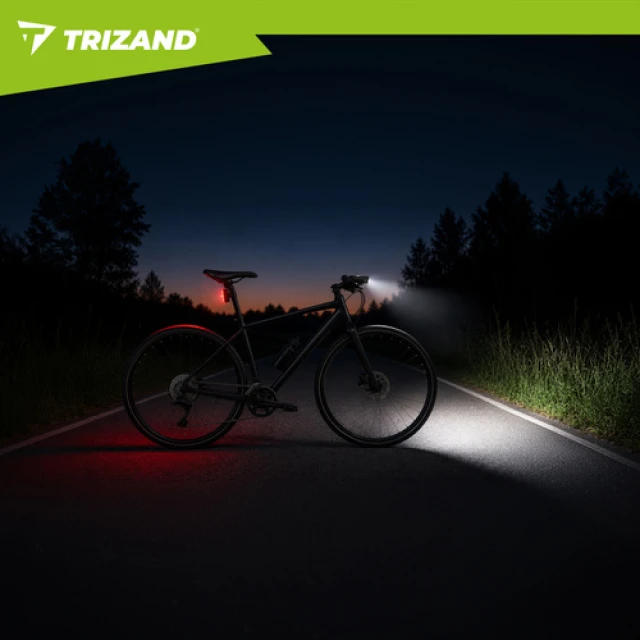 Ліхтар велосипедний Trizand LED 1000 лм передній + задній USB-C 4800 мАч (5900779965171)