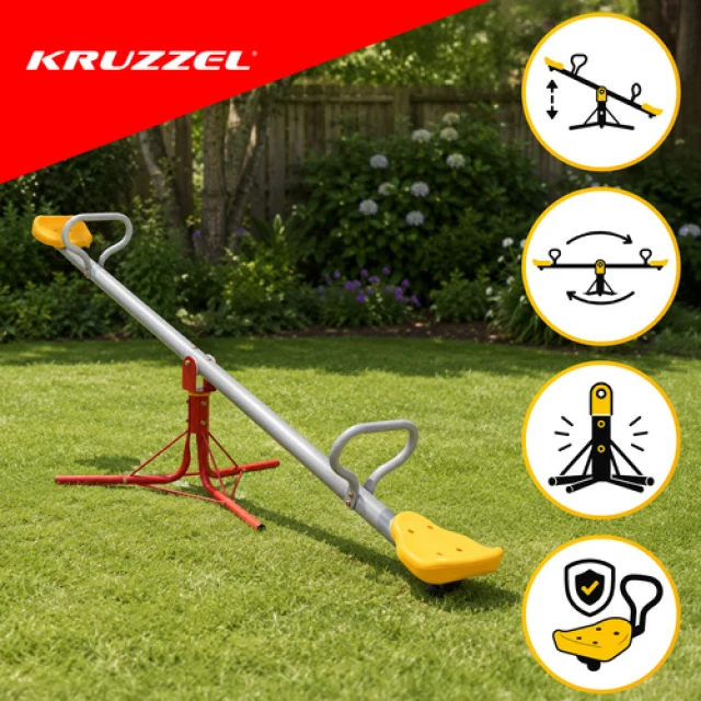 Гойдалка садова для дітей Kruzzel 2 в 1 з каруселлю 360° (5900779965409)