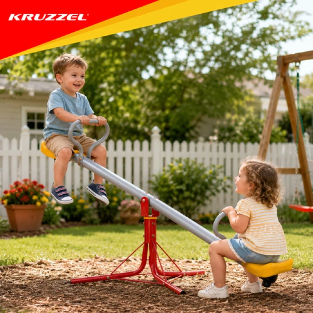 Гойдалка садова для дітей Kruzzel 2 в 1 з каруселлю 360° (5900779965409)