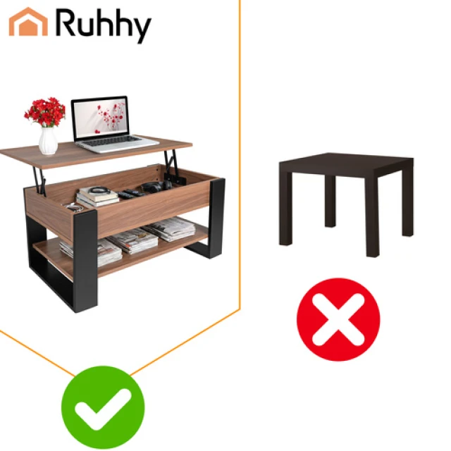 Журнальний столик Ruhhy з відкидною стільницею 92x51x45 см (5900779965478)