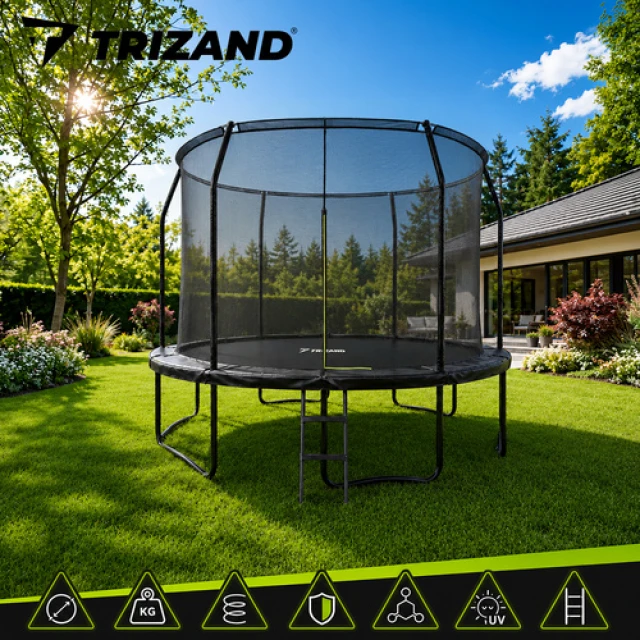 Батут садовий Trizand HQ 366 см з сіткою і драбиною 150 кг (5900779965621)