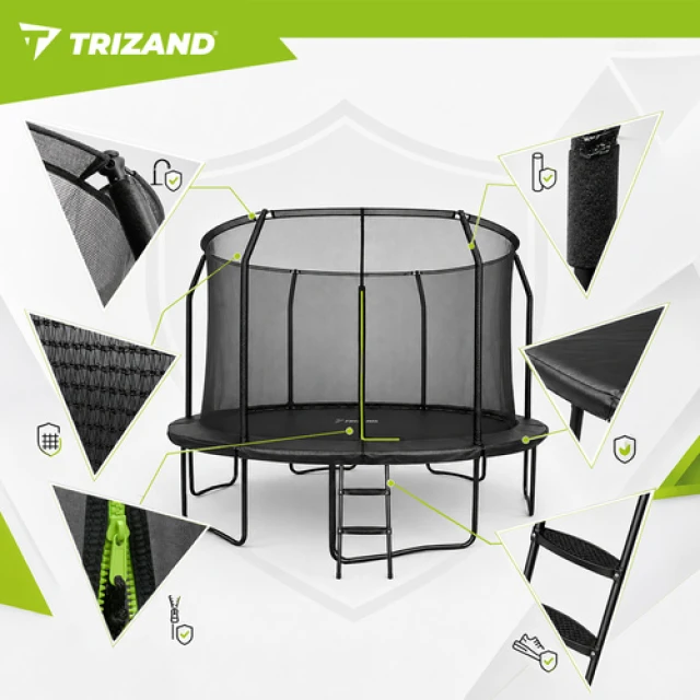 Батут садовий Trizand HQ 366 см з сіткою і драбиною 150 кг (5900779965621)