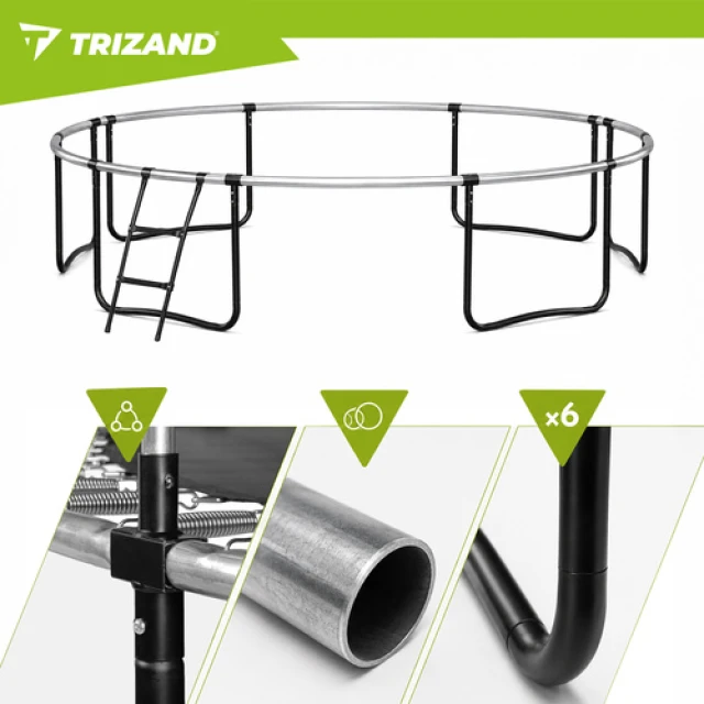 Батут садовий Trizand HQ 366 см з сіткою і драбиною 150 кг (5900779965621)