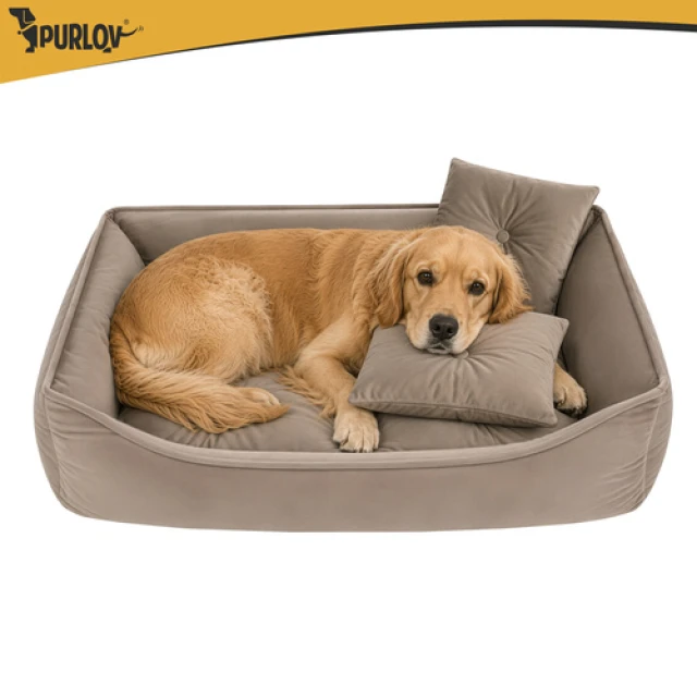 Лежак для собак/котів Purlov 70x50 см Beige (5900779966079)