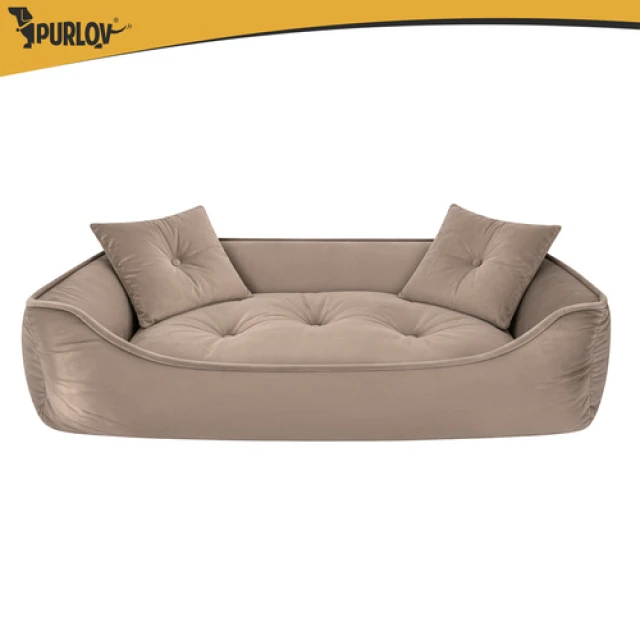 Лежак для собак/котів Purlov 70x50 см Beige (5900779966079)