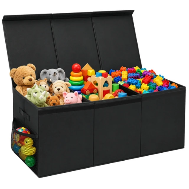 Скриня для іграшок Kruzzel XXL 132 л з кришкою 94 см Black (5900779966321)