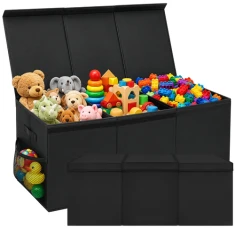Скриня для іграшок Kruzzel XXL 132 л з кришкою 94 см Black (5900779966321)