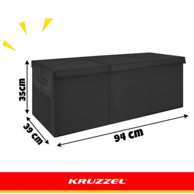 Скриня для іграшок Kruzzel XXL 132 л з кришкою 94 см Black (5900779966321)