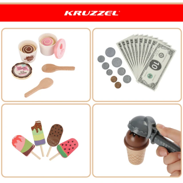 Дерев'яний магазин морозива Kruzzel 33 деталі (5900779966413)