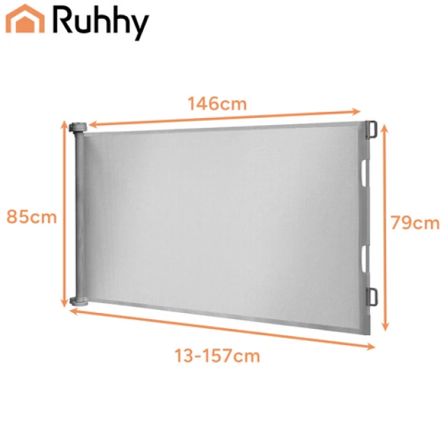 Барьер безопасности выдвижной Ruhhy 157 см Gray (5900779966505)