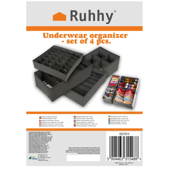 Набір органайзерів для білизни Ruhhy 4 шт (5900779966543)
