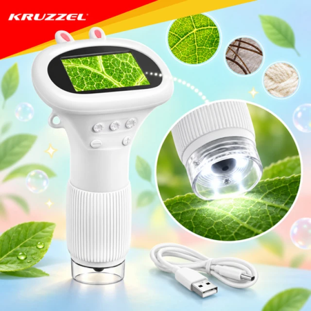 Мікроскоп Kruzzel 1000x з LED підсвічуванням White (5900779966673)