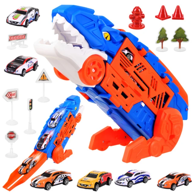 Автовоз Динозавр Maxy T-Rex з 6 машинками (5900779966727)