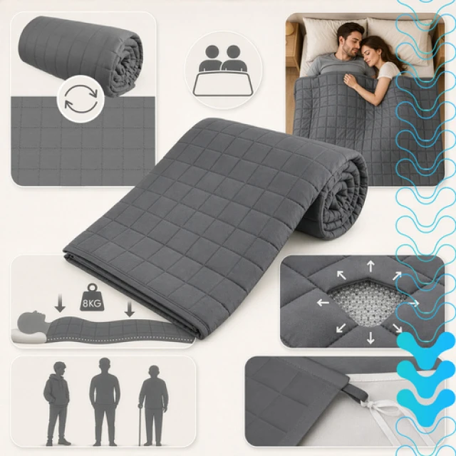 Обважнена ковдра Isomedix 200x150 см 8 кг Gray (5900779966741)