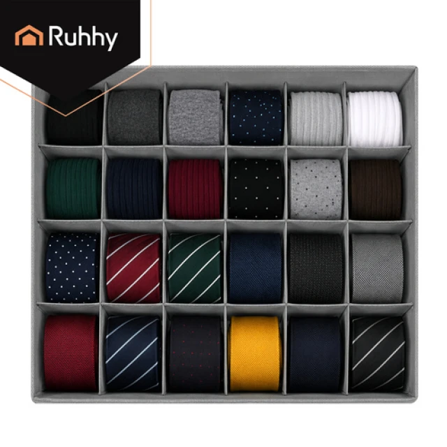 Набір органайзерів для білизни Ruhhy 4 шт 45 відділень Grey (5900779966765)