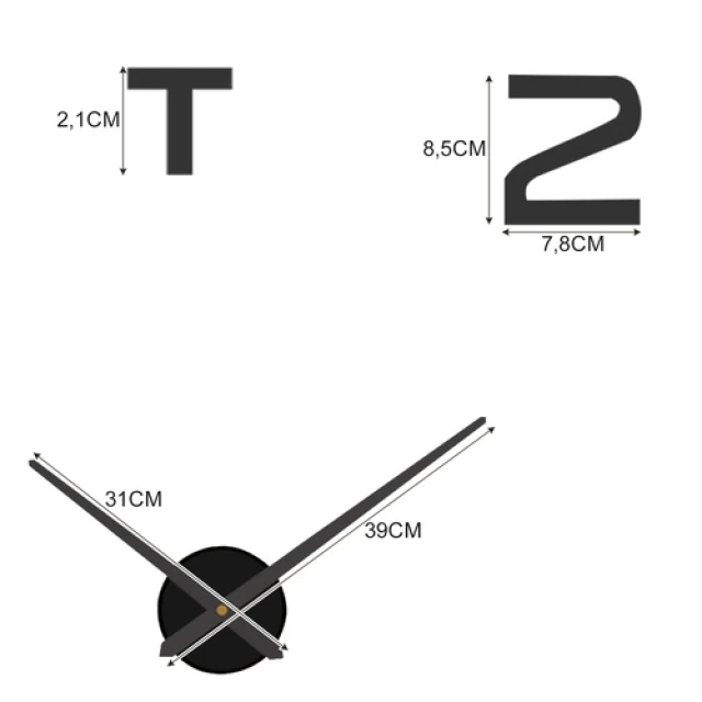 Годинник настінний Ruhhy 3D 60-130 см Black (5900779966772)