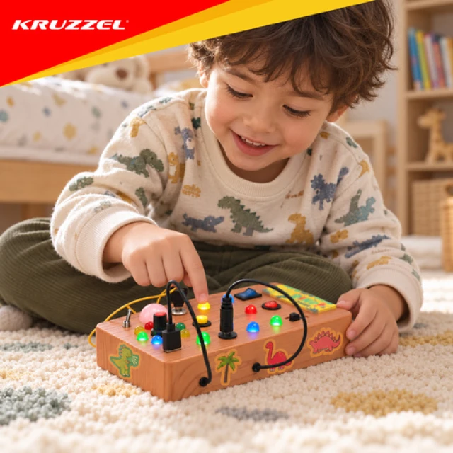 Бизиборд с выключателями Kruzzel и LED подсветкой (5900779966970)