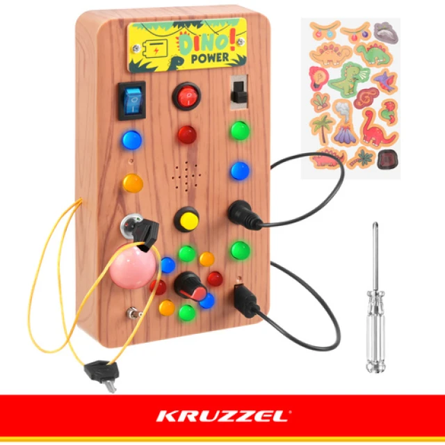 Бизиборд с выключателями Kruzzel и LED подсветкой (5900779966970)