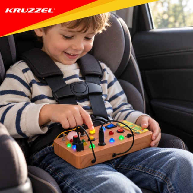 Бизиборд с выключателями Kruzzel и LED подсветкой (5900779966970)