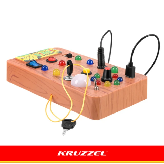 Бизиборд с выключателями Kruzzel и LED подсветкой (5900779966970)