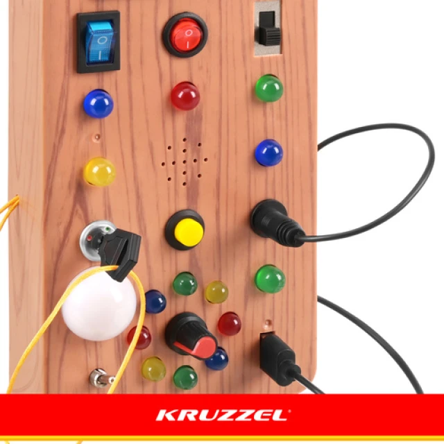 Бизиборд с выключателями Kruzzel и LED подсветкой (5900779966970)