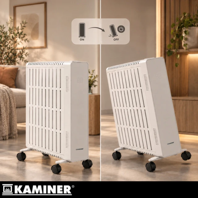 Масляний обігрівач Kaminer Arvell 2500 Вт 11 секцій Wi-Fi White (5900779967052)