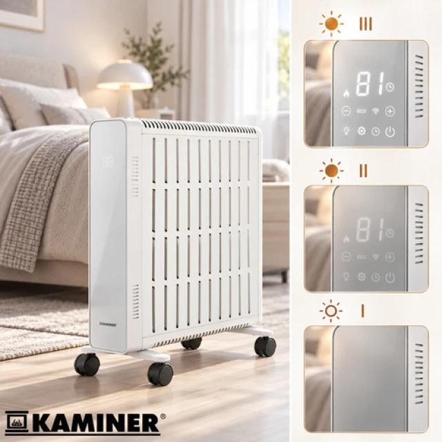 Масляний обігрівач Kaminer Arvell 2500 Вт 11 секцій Wi-Fi White (5900779967052)