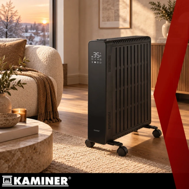 Масляний обігрівач Kaminer Arvell 2500 Вт 11 секцій Wi-Fi Black (5900779967069)