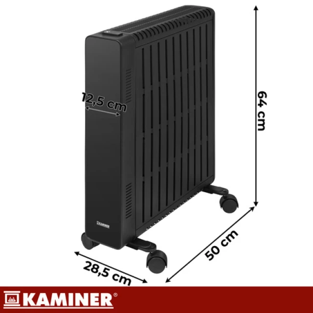 Масляний обігрівач Kaminer Arvell 2500 Вт 11 секцій Wi-Fi Black (5900779967069)