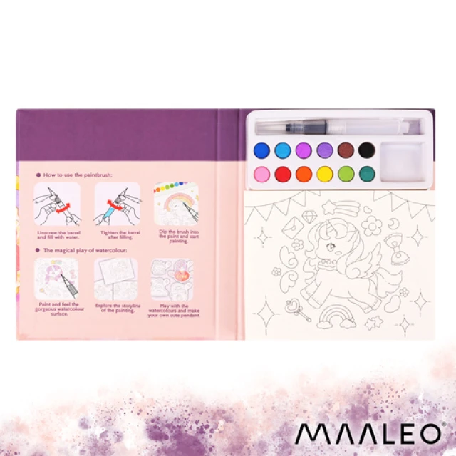 Розмальовка водна Єдиноріг Maaleo з пензлем (5900779970038)