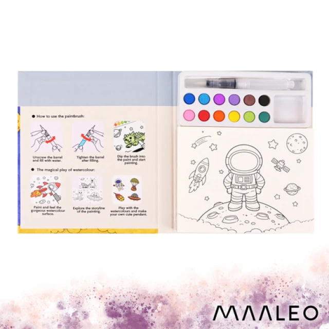 Розмальовка водна Космонавт Maaleo з пензлем (5900779970045)