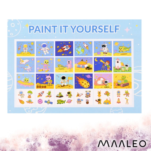 Розмальовка водна Космонавт Maaleo з пензлем (5900779970045)