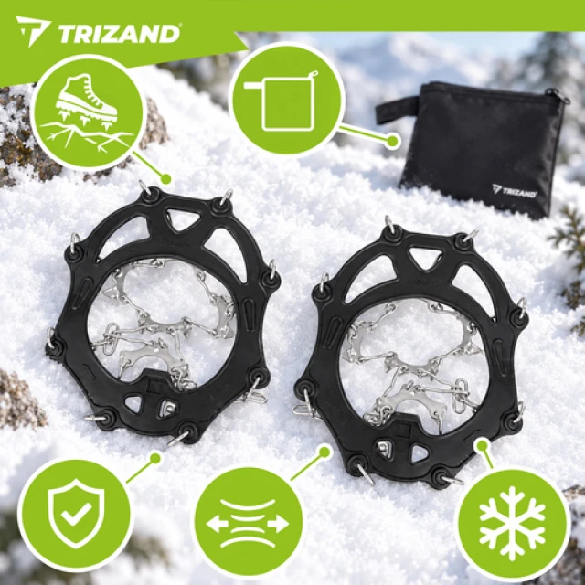 Накладки на взуття протиковзкі Trizand 20 шипів розмір 36-40 (5900779980105)