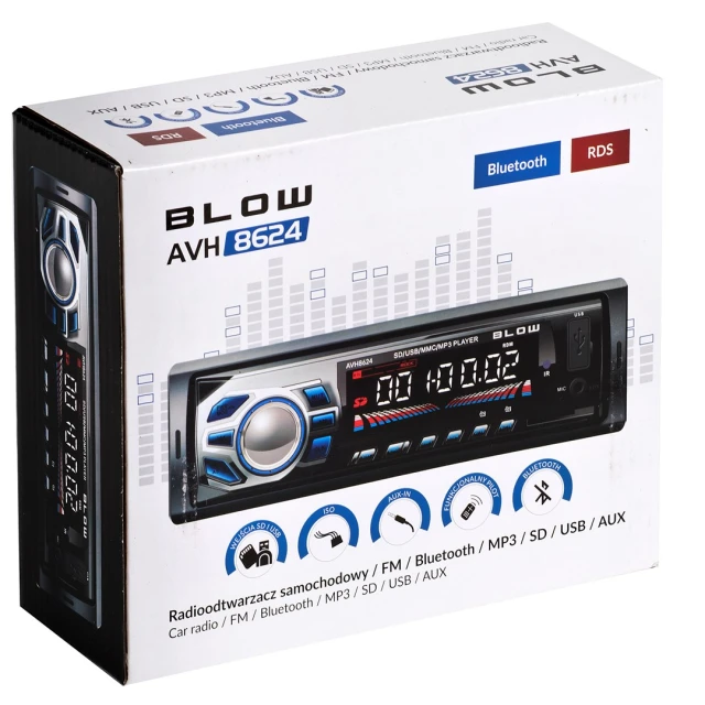 Автомагнитола Blow AVH-8624 Bluetooth USB AUX microSD (5900804088271)