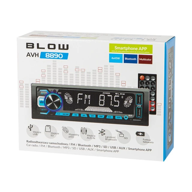 Автомагнітола Blow AVH-8890 MP3 USB SD MMC Bluetooth (5900804124375)