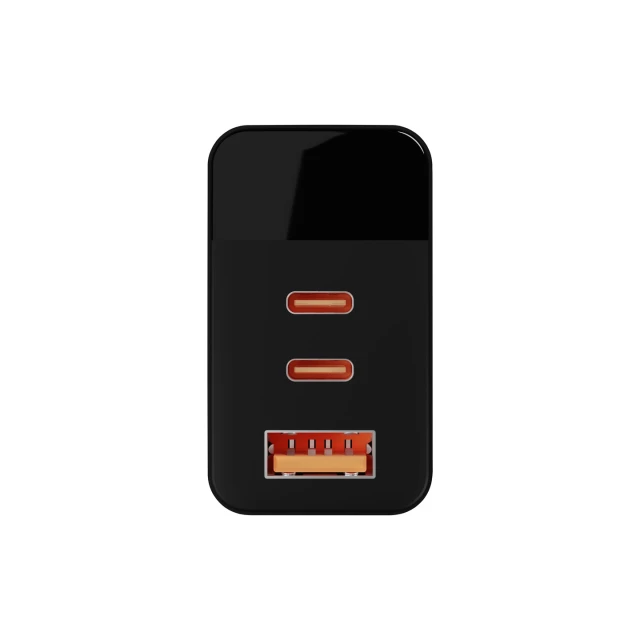 Мережевий зарядний пристрій Blow 65 Вт GaN PD 1x USB-A 2x USB-C LCD ватметр 76-030# Black (5900804146537)