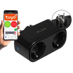Розумна подвійна розетка Blow WiFi Tuya Black (5900804149293)