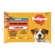 Влажный корм для собак Pedigree в желе с говядиной и с птицей 4 шт x 100 г (5900951249365)