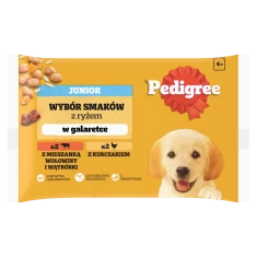 Влажный корм для щенков Pedigree в желе с курицей и рисом, с говядиной и рисом 4 шт x 100 г (5900951249426)
