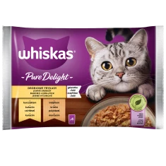 Вологий корм для котів Whiskas PureDelight Drobiowe Frykasy з куркою та індичкою в желе 4 шт x 85 г (5900951303265)