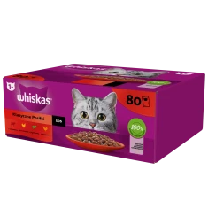 Влажный корм для кошек Whiskas Adult микс с птицей, ягненком, говядиной, курицей в соусе 80 шт x 85 г (5900951318139)
