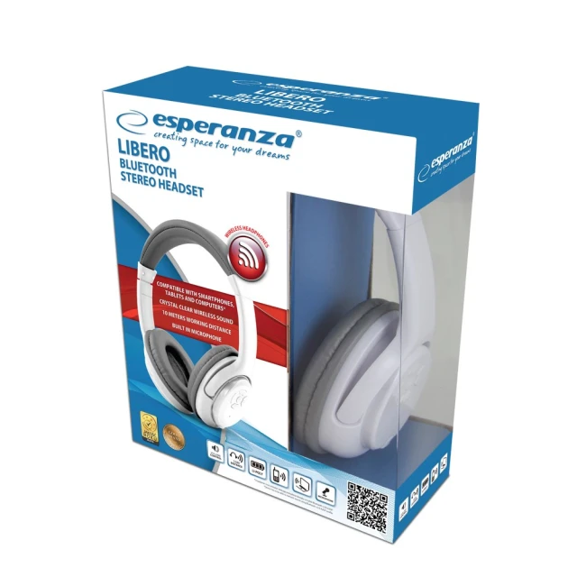Навушники Esperanza LIBERO EH163W бездротові White (5901299909959)