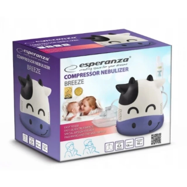 Інгалятор компресорний Esperanza Breeze ECN001 White (5901299914007)