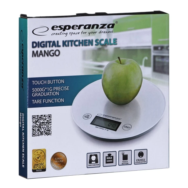 Ваги кухонні Esperanza Mango EKS003W White (5901299914205)