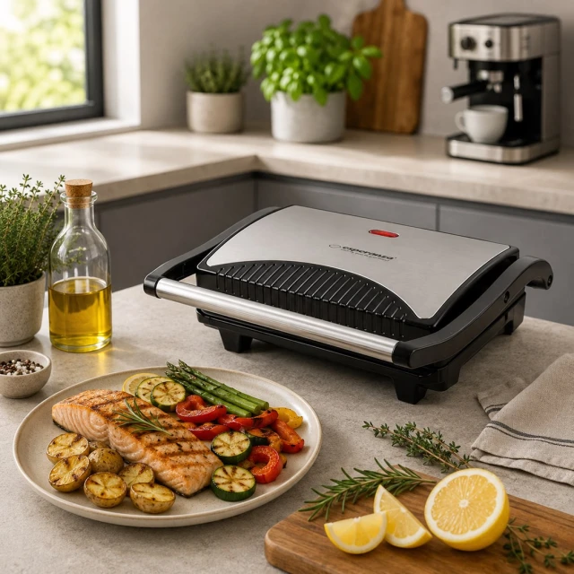 Електрогриль Esperanza Taleggio EKG006 750 Вт Stainless Steel (5901299914632)