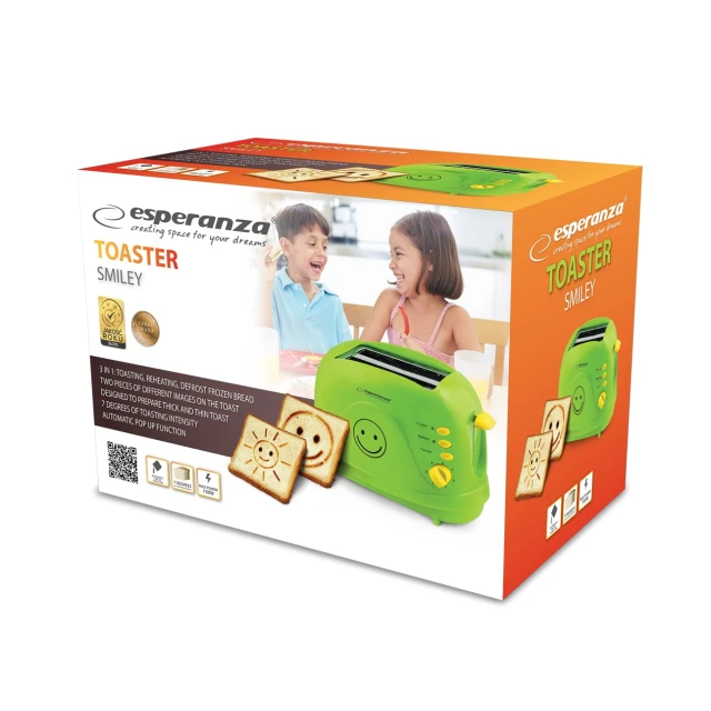 Тостер Esperanza Smiley EKT003 750 Вт Green (5901299914694)