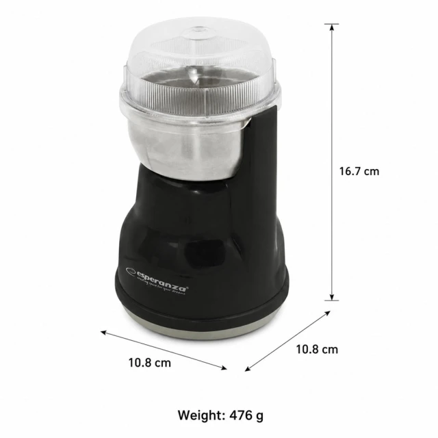 Кавомолка ножова Esperanza Lungo EKC002K 160 Вт Black (5901299915172)