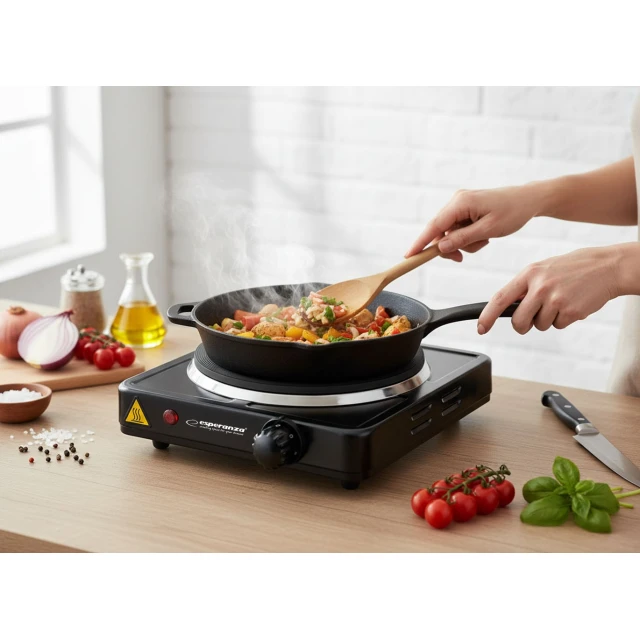 Електроплитка Esperanza Pinatubo EKH002K 1 конфорка Black (5901299917442)
