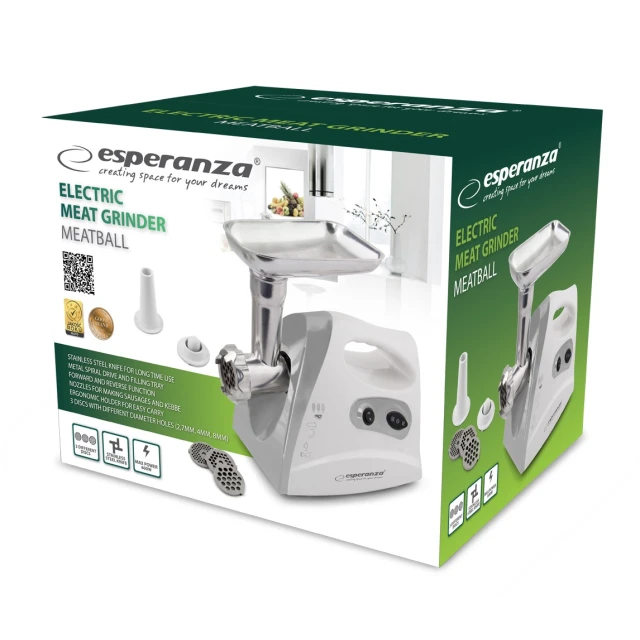 М'ясорубка Esperanza EKM012E 600 Вт White (5901299918739)