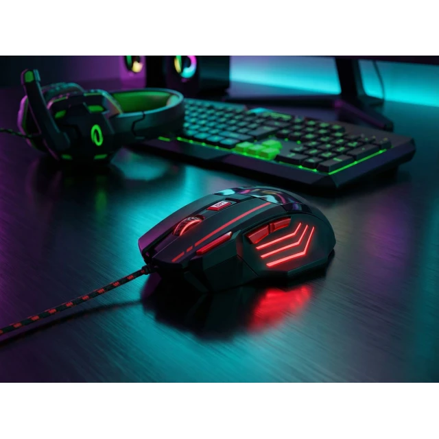 Миша Esperanza Wolf EGM201R оптична 2400 DPI Black (5901299925454)